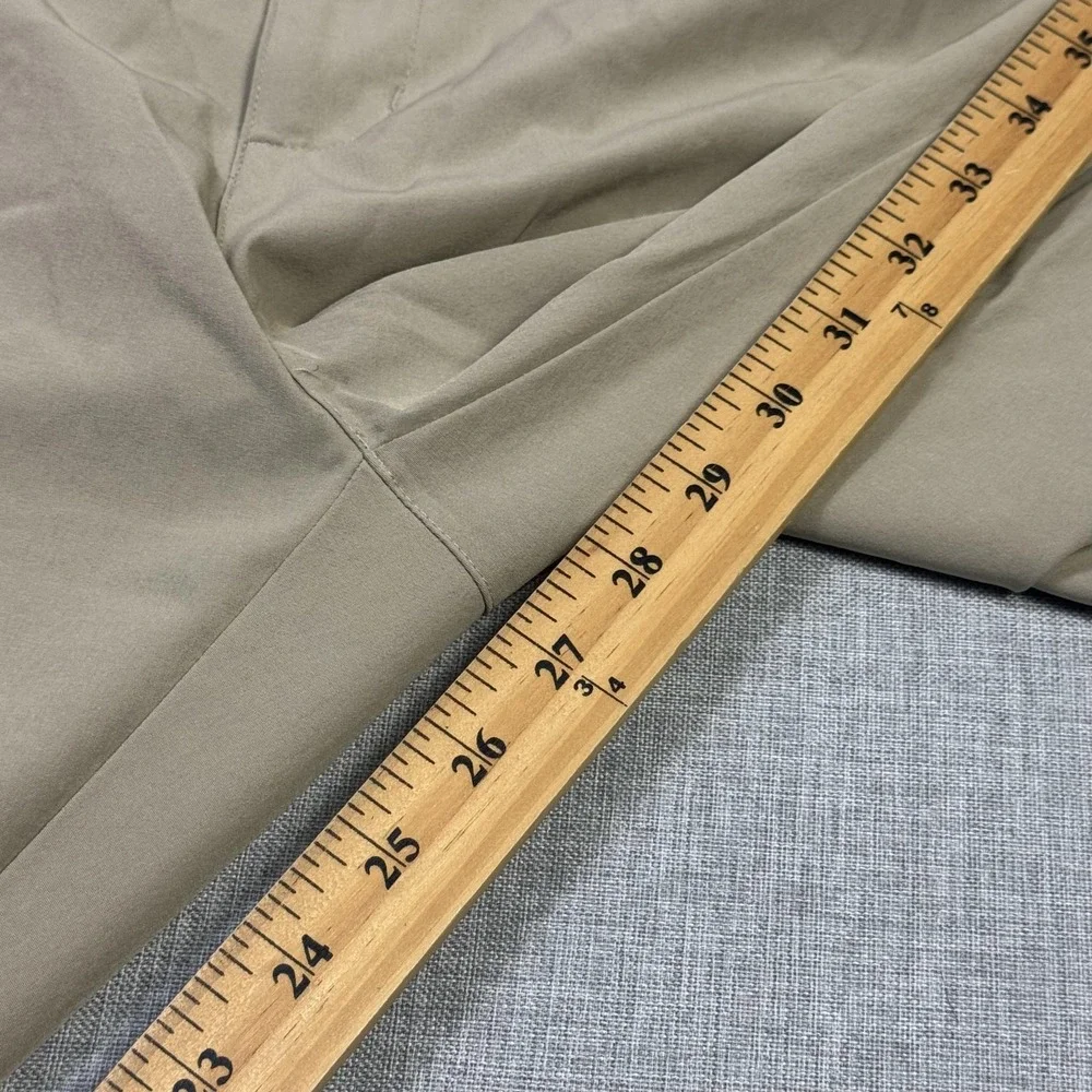 Adidas Golf Chino Pants Mens 36x28 Beige Microfiber Stretch Pockets Flat Front
